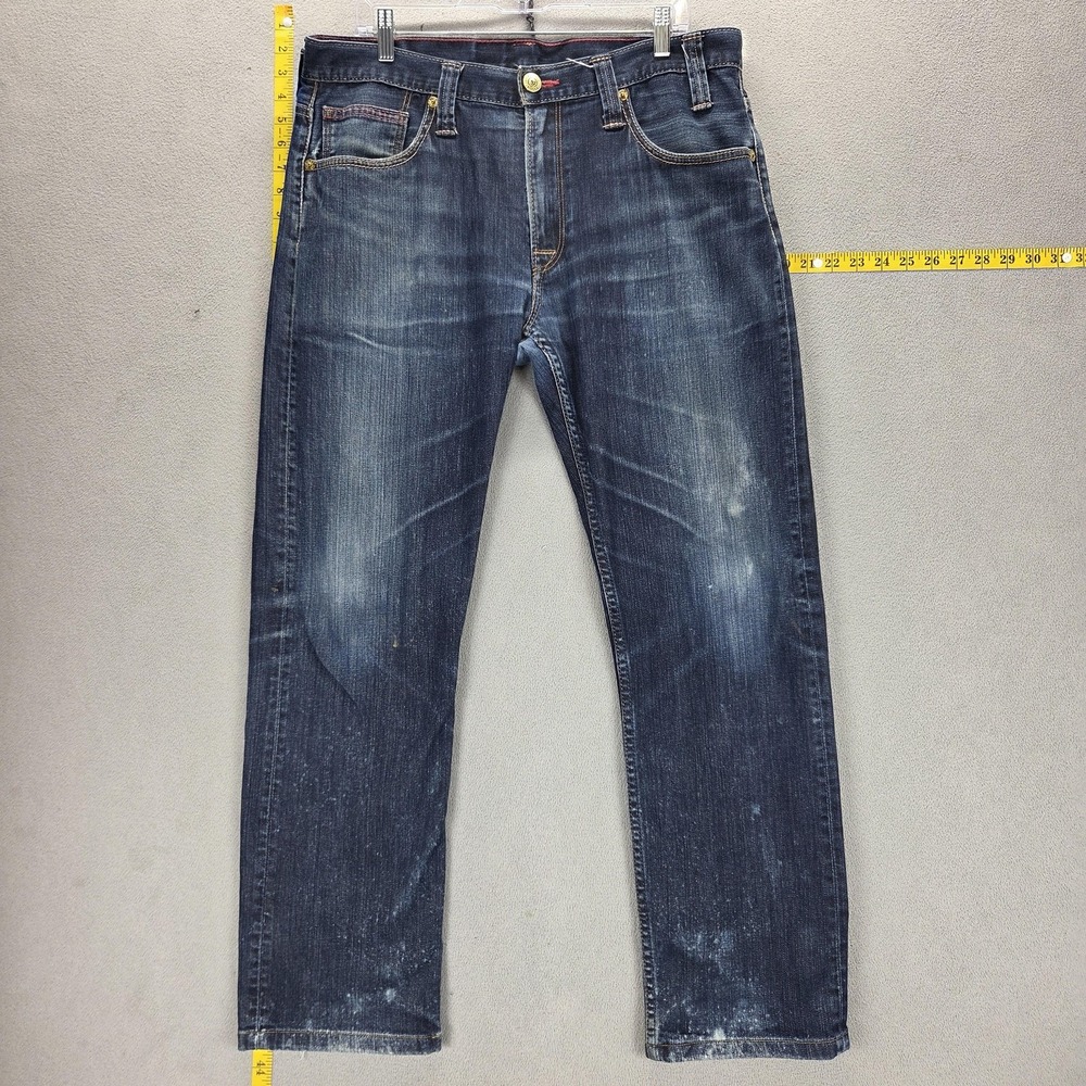 Levis 504 Jeans Mens Blue Straight Regular Red Label Fit Zip Fly Fits 36x30